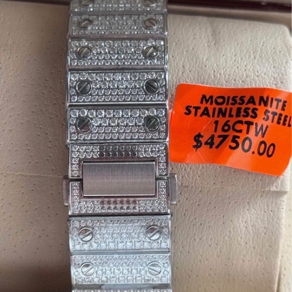 Silver Diamond-Studded Watch - Picture 3 of 5